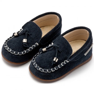BabyWalker Βαπτιστικά παπούτσια Καστόρινο δετό loafer Μπλε PRI.2121